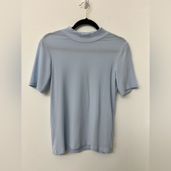 Scotch & Soda Tops - Scotch & Soda Sky Blue Ribbed Tee